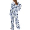 Dachshund Blue Satin Pajama Set For Women