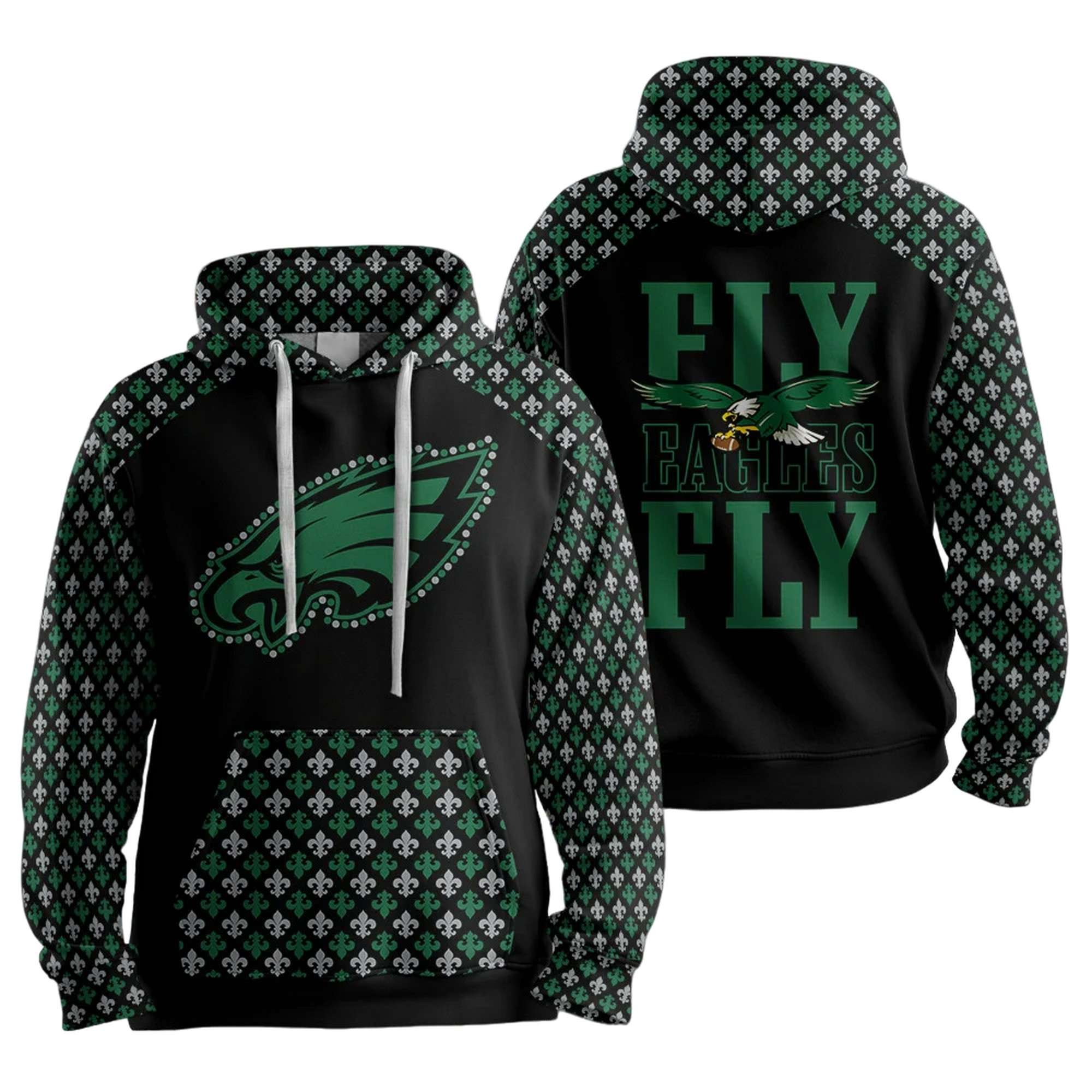 Eagles Mardi Gras Fly Eagles Fly Football Hoodie 1 Eagles Mardi Gras Fly Eagles Fly Football Hoodie 1