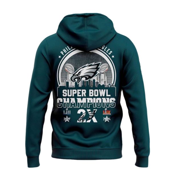 Eagles Super Bowl LIX Champions 2025 Midnight Hoodie