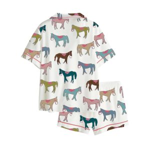 Womens Colorful Horses Pajama Set 2