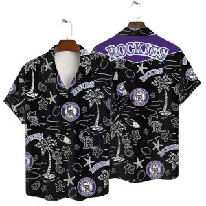 Rockies Black Tropics Hawaiian Shirt 1