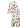 Watercolor Tropical Flowers And Leaves Hawaii Wedding Pajama Set