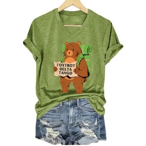 Bear Foxtrot Delta Tango V Neck Shirt