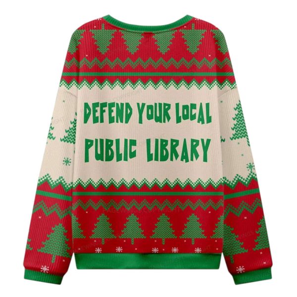 Defend Your Local Public Library Christmas Ugly Sweater