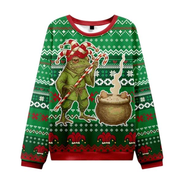 Frog Making Soup Christmas Ugly Sweater 1