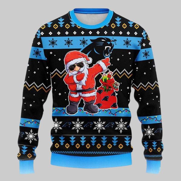 Panthers 2025 Santa Claus Christmas Ugly Sweater
