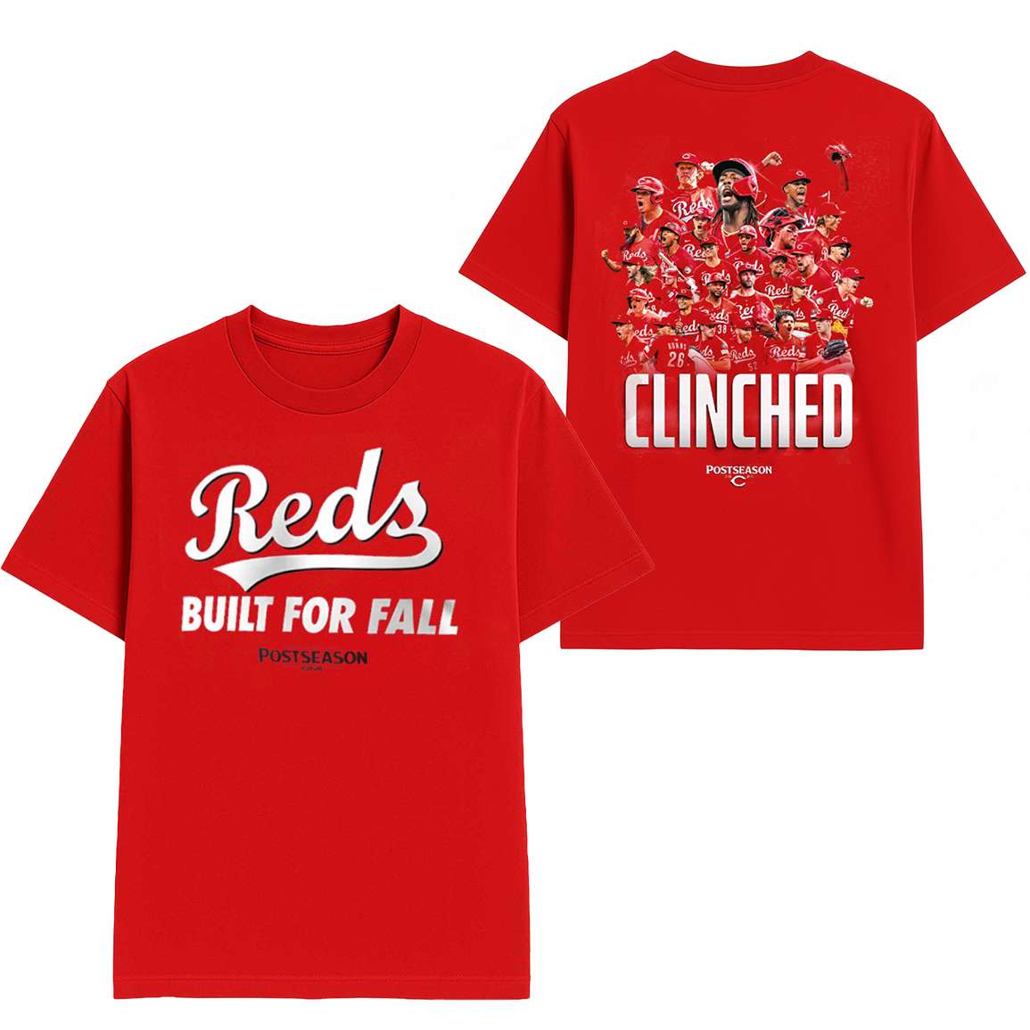 Reds 2025 October Baseball Built For Fall Shirt Reds 2025 October Baseball Built For Fall Shirt