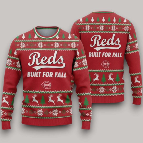 Reds Built For Fall 2025 Christmas Ugly Sweater 1