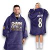 Ravens Jackson 8 Charm City Football Unisex Blanket Hoodie