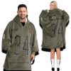 Bears Payto 34 Olive Salute To Service Football Blanket Hoodie 2