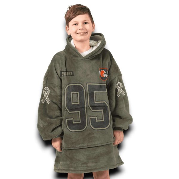 Bears Payto 34 Olive Salute To Service Football Blanket Hoodie
