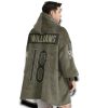 Bears Williams 18 Olive Salute To Service Football Blanket Hoodie 3