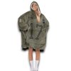 Bills Allen 17 Olive Salute To Service Football Blanket Hoodie 3