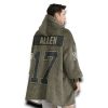 Bills Allen 17 Olive Salute To Service Football Blanket Hoodie 4