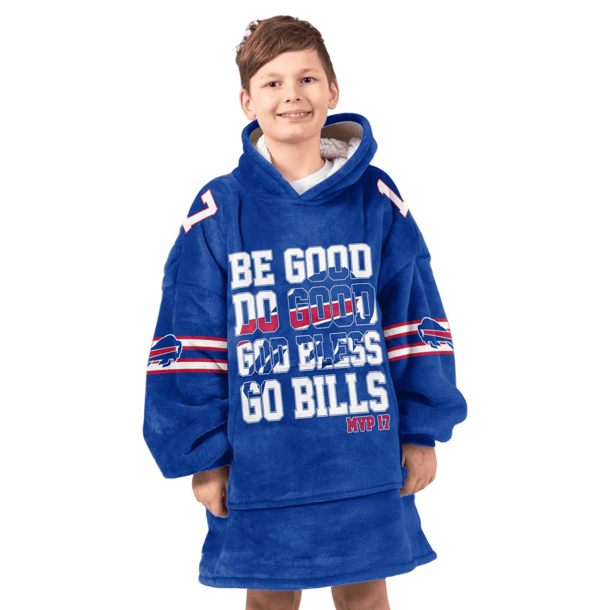Bills Be Good Do Good God Bless Go Bills MPV 17 Allen Football Unisex Blanket Hoodie 5 Bills Be Good Do Good God Bless Go Bills MPV 17 Allen Football Unisex Blanket Hoodie 4