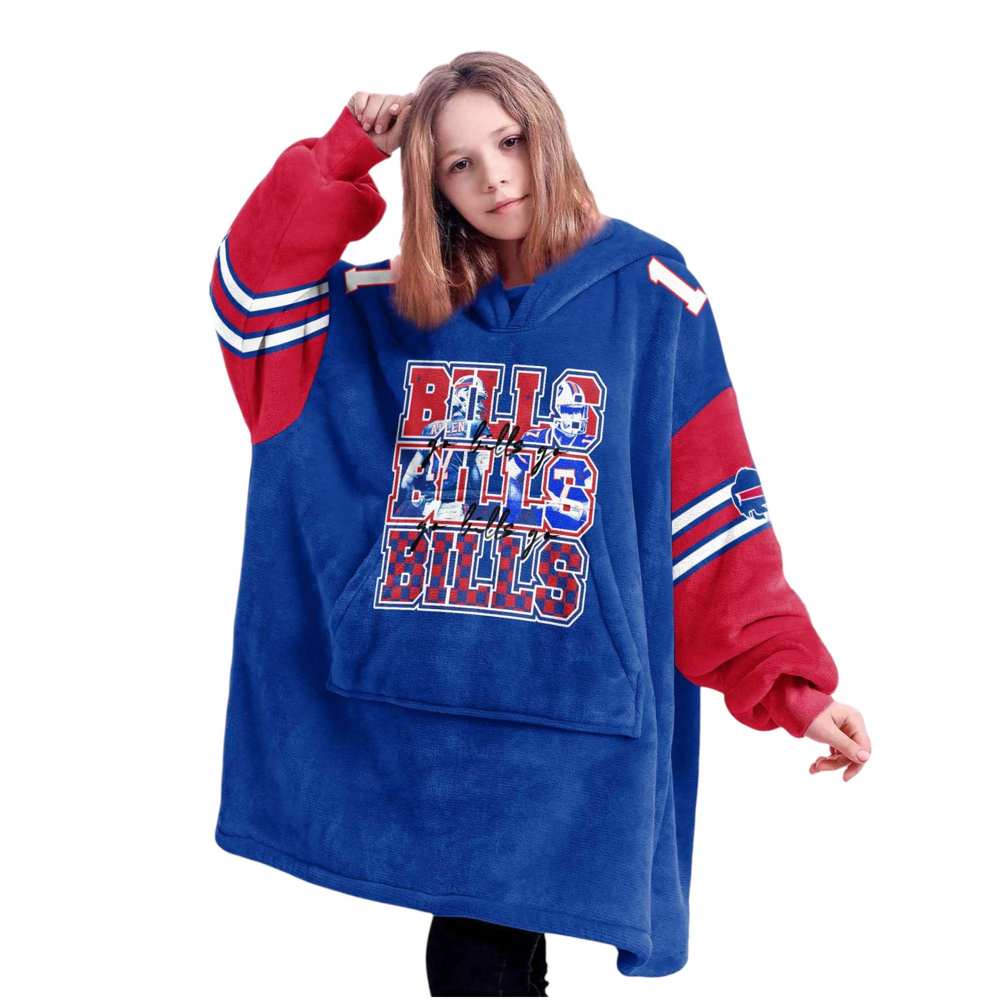 Bills Bills Bills Allen 17 Football Unisex Blanket Hoodie 5 Bills Bills Bills Allen 17 Football Unisex Blanket Hoodie