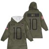 Broncos Nix 10 Olive Salute To Service Football Blanket Hoodie