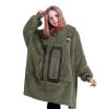 Broncos Nix 10 Olive Salute To Service Football Blanket Hoodie