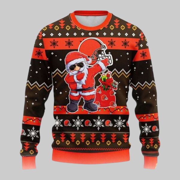 Browns 2025 Santa Claus Christmas Ugly Sweater