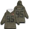 Browns Garrett 95 Olive Salute To Service Football Blanket Hoodie 1