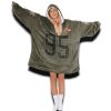 Browns Garrett 95 Olive Salute To Service Football Blanket Hoodie 3