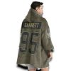 Browns Garrett 95 Olive Salute To Service Football Blanket Hoodie 4
