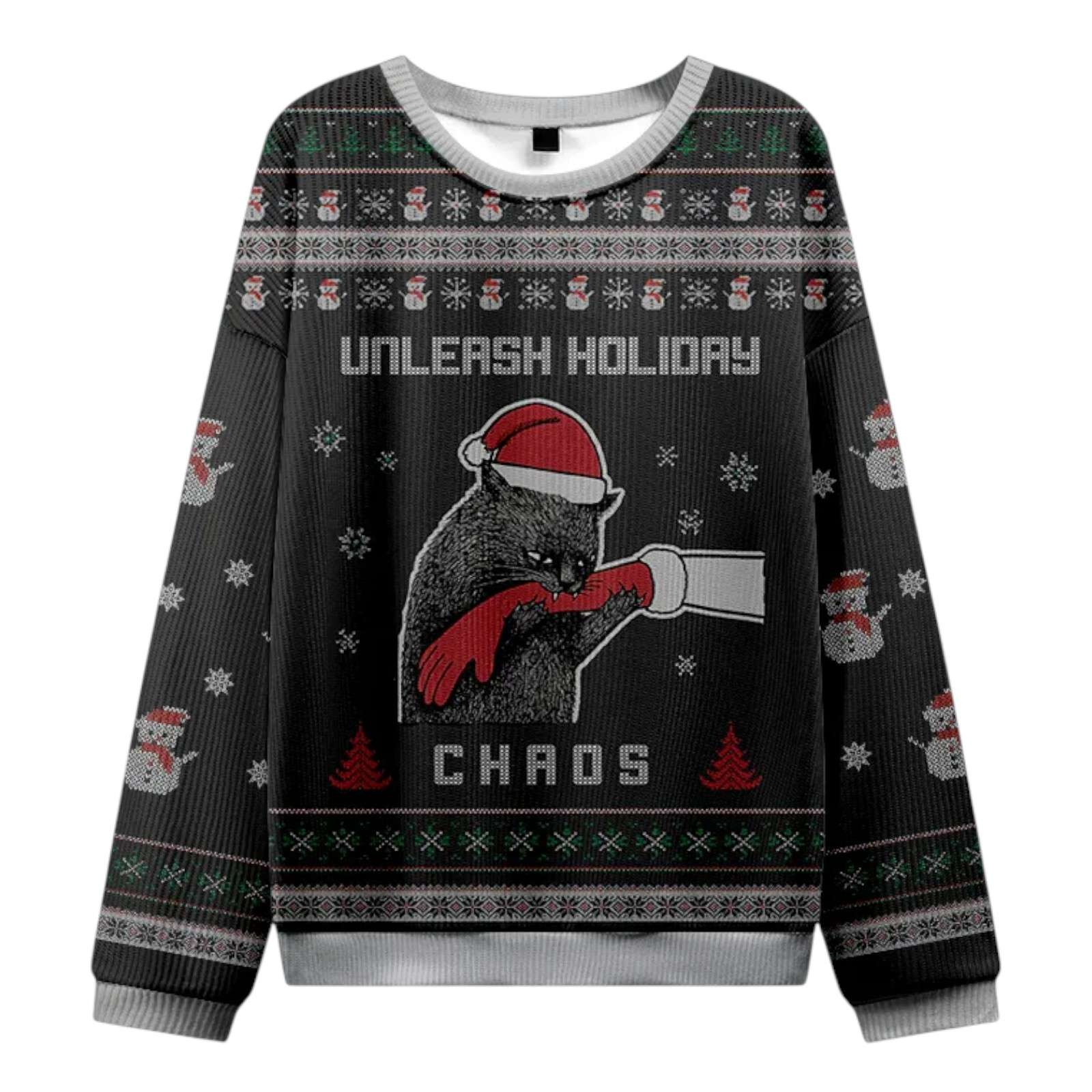 Cat Unleash Holiday Chaos Christmas Ugly Sweater
