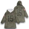 Chiefs Mahomes 15 Olive Salute To Service Football Blanket Hoodie