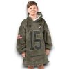 Chiefs Mahomes 15 Olive Salute To Service Football Blanket Hoodie