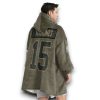 Chiefs Mahomes 15 Olive Salute To Service Football Blanket Hoodie