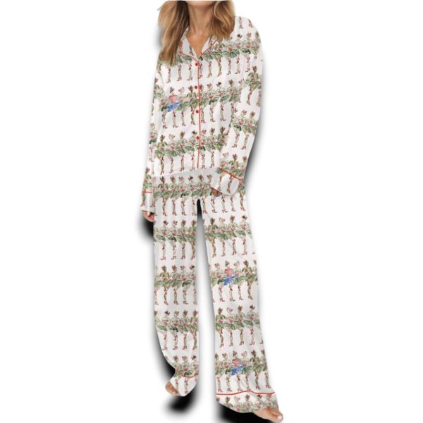 Christmas Radio City Rockette Silky Satin Pajama Set For Women