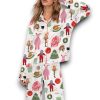 Christmas Story Silky Satin Pajama Set For Women