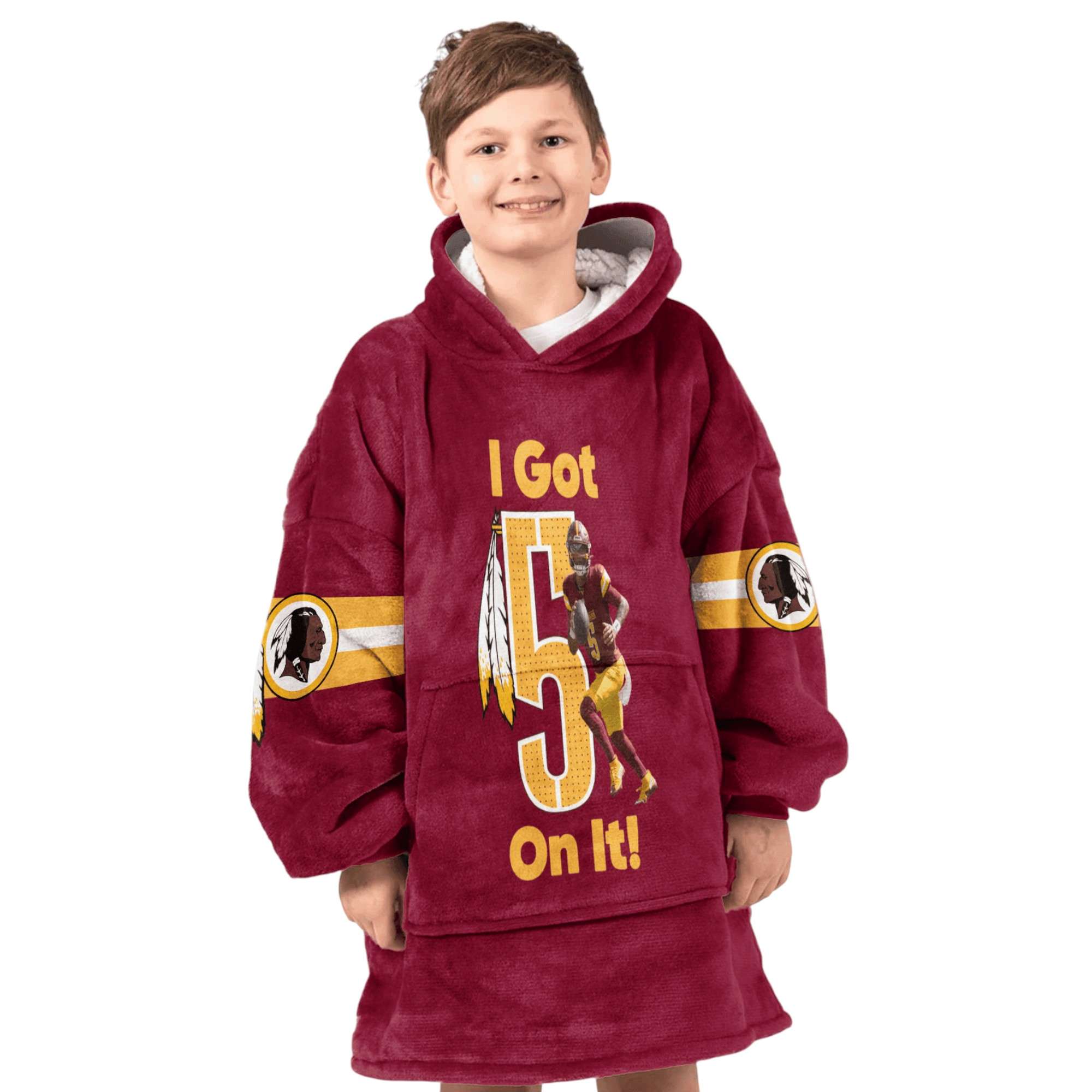 Commanders Daniels 5 I Got On It Football Unisex Blanket Hoodie 5 Commanders Daniels 5 I Got On It Football Unisex Blanket Hoodie