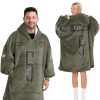 Commanders Daniels 5 Olive Salute To Service Football Unisex Blanket Hoodie