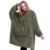 Commanders Daniels 5 Olive Salute To Service Football Unisex Blanket Hoodie