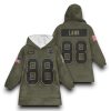Cowboys Lamb 88 Olive Salute To Service Football Blanket Hoodie