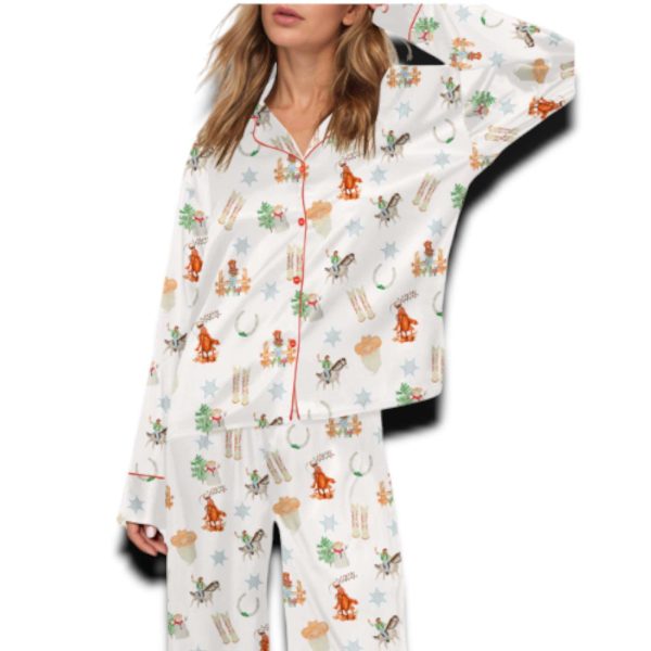 Cowgirl Christmas Silky Satin Pajama Set 2025 1
