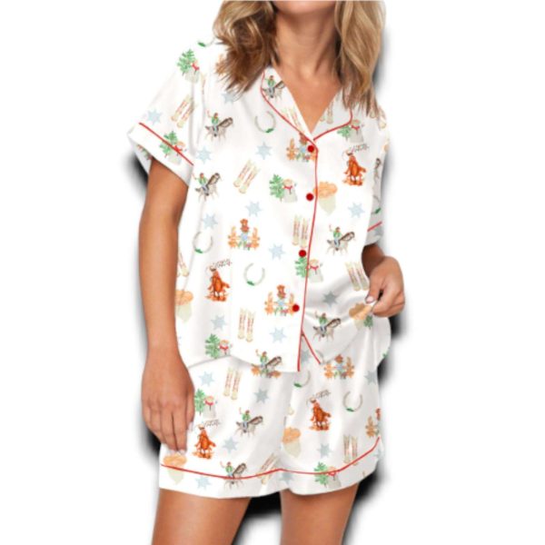 Cowgirl Christmas Silky Satin Pajama Set 2025 2