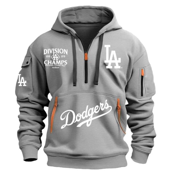 Dodgers 2025 NL West Division Champions Quarter Zip Hoodie