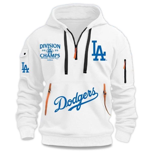 Dodgers 2025 NL West Division Champions Quarter Zip Hoodie