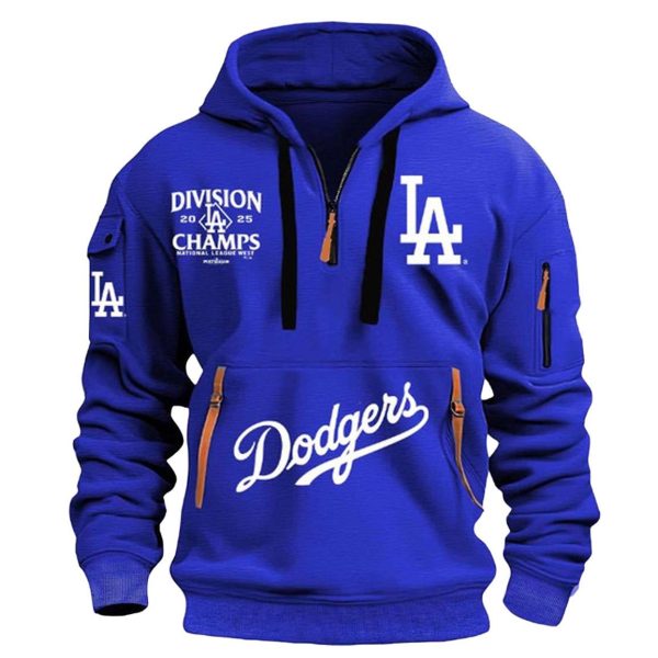 Dodgers 2025 NL West Division Champions Quarter Zip Hoodie