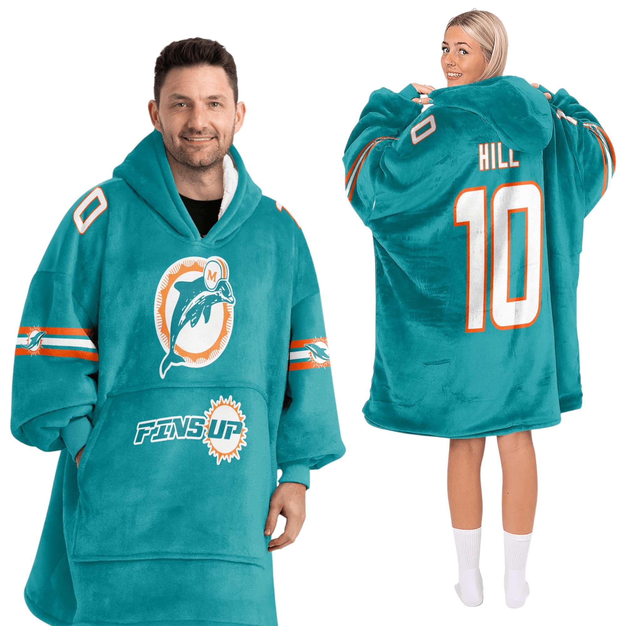 Dolphins Fins Up Hill 10 Football Unisex Blanket Hoodie Dolphins Fins Up Hill 10 Football Unisex Blanket Hoodie