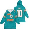 Dolphins Go Fins Hill 10 Football Unisex Blanket Hoodie