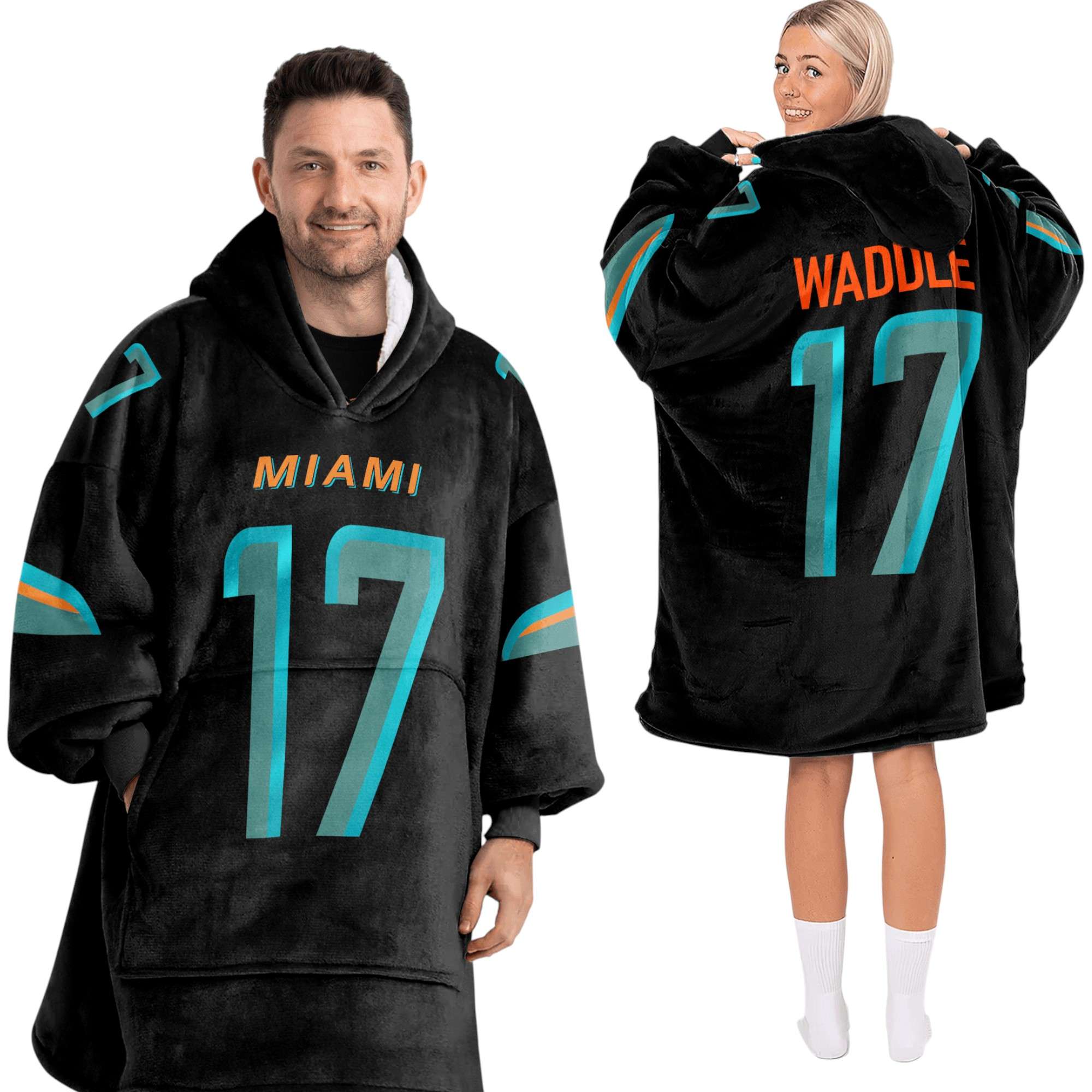 Dolphins Waddle 17 Football Unisex Blanket Hoodie 2 Dolphins Waddle 17 Football Unisex Blanket Hoodie