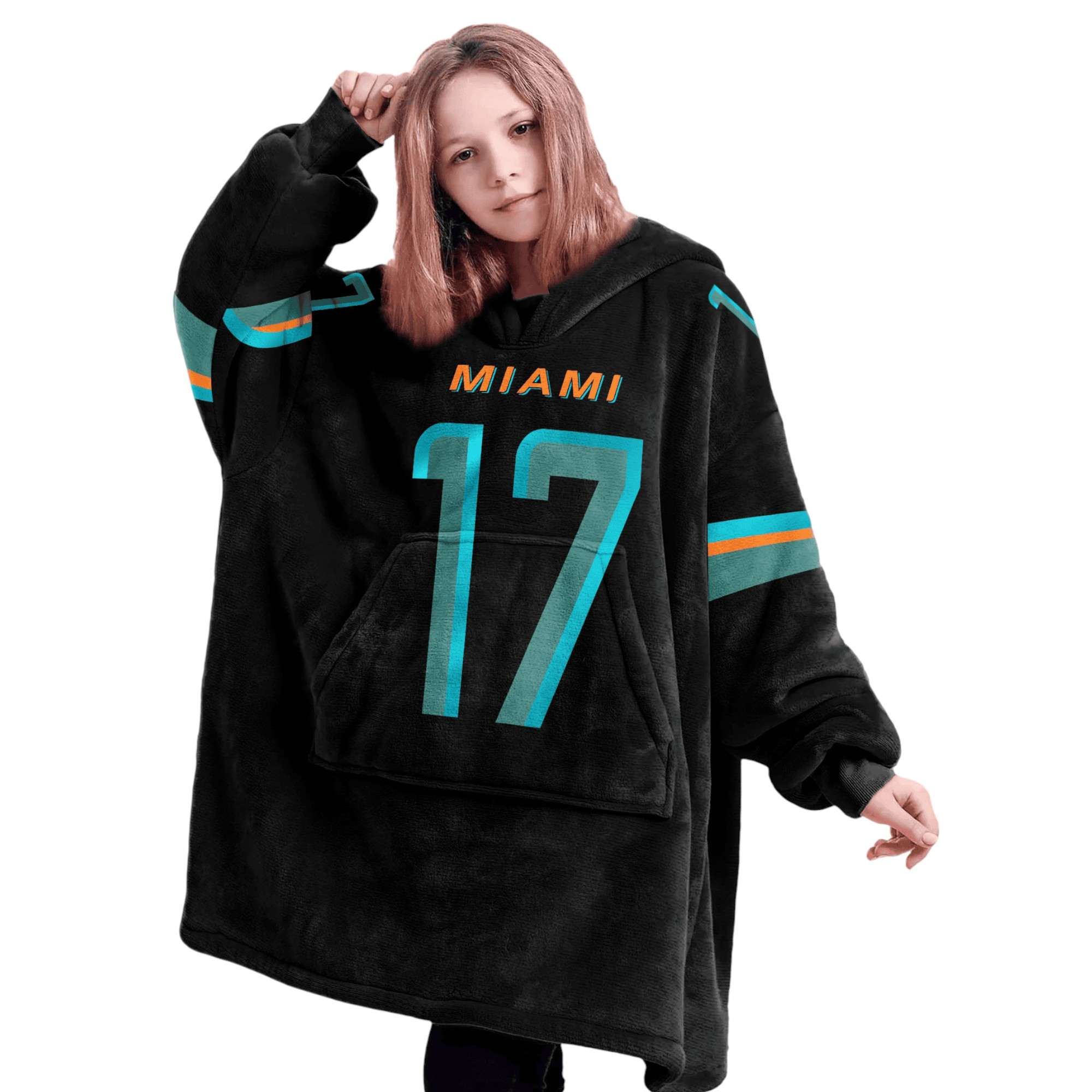 Dolphins Waddle 17 Football Unisex Blanket Hoodie 3 Dolphins Waddle 17 Football Unisex Blanket Hoodie