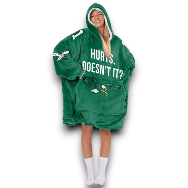 Eagle 1 Hurts Doesnt It Football Unisex Blanket Hoodie