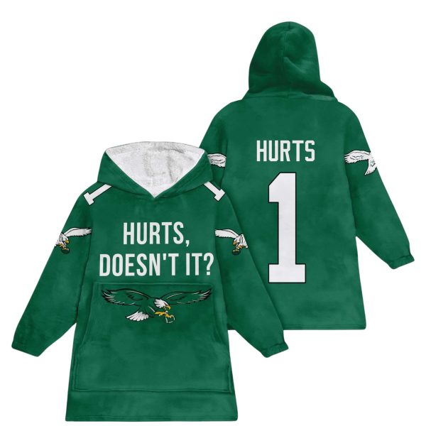 Eagle 1 Hurts Doesnt It Football Unisex Blanket Hoodie