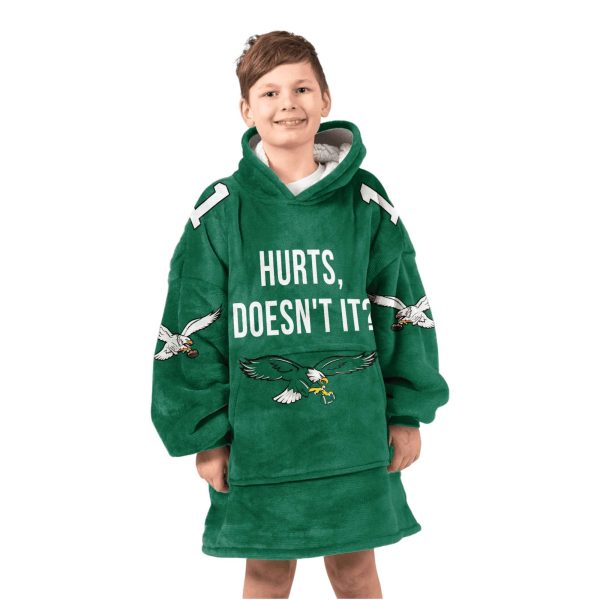 Eagle 1 Hurts Doesnt It Football Unisex Blanket Hoodie