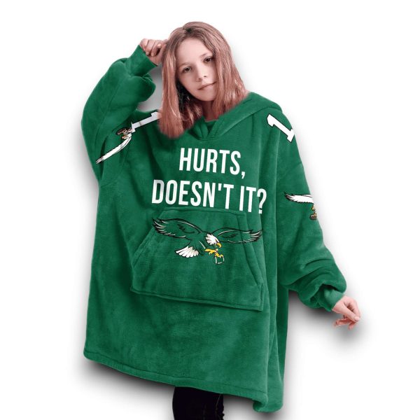 Eagle 1 Hurts Doesnt It Football Unisex Blanket Hoodie
