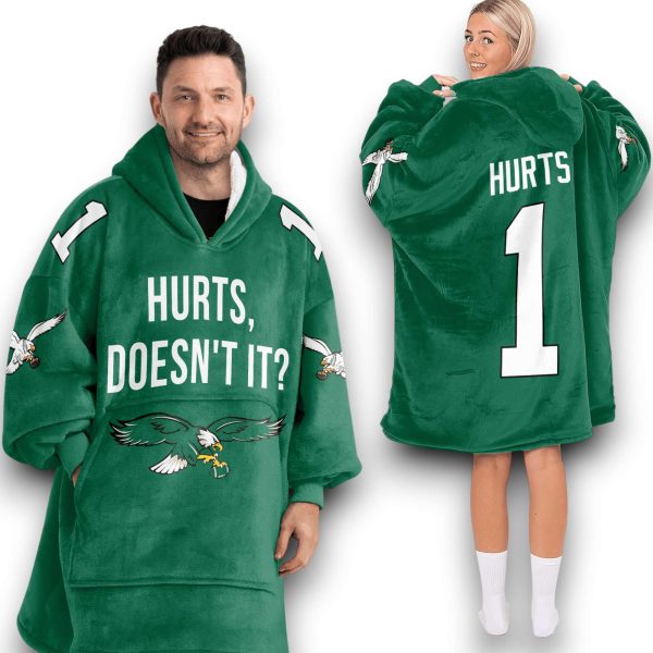 Eagle 1 Hurts Doesnt It Football Unisex Blanket Hoodie